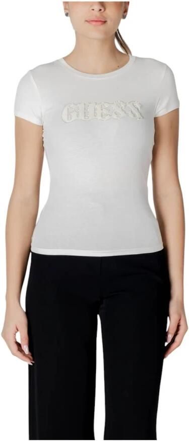 Guess T-shirt Korte Mouw T-shirt logo en cheveux de poney femme R5 - Foto 3