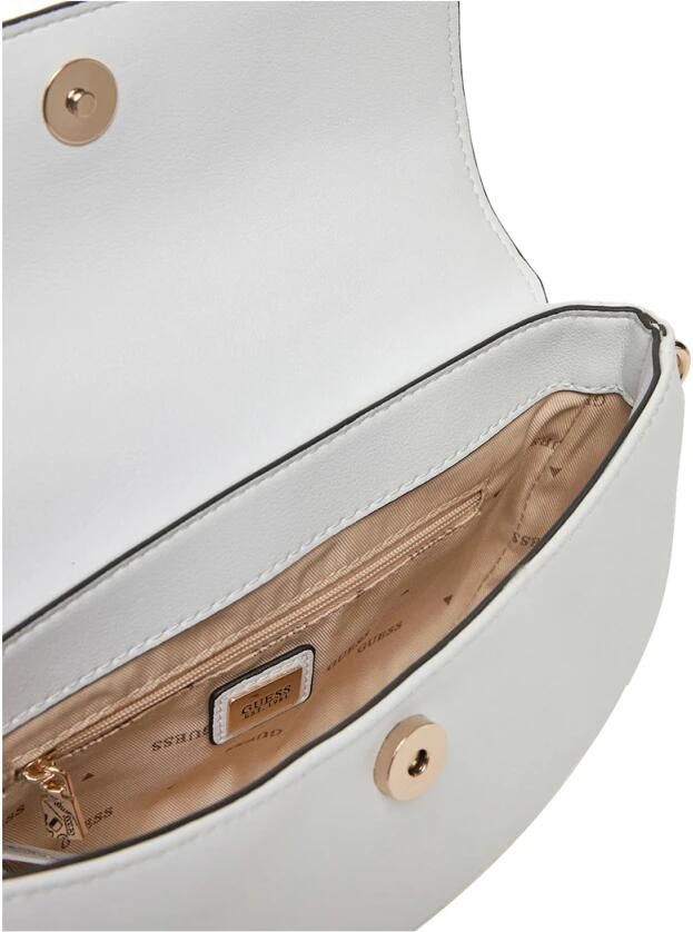 Guess Witte leren handtas met gouden details White Dames