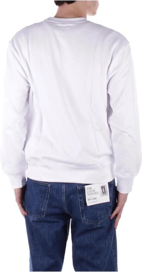 Guess Witte Logo Front Sweater White Heren