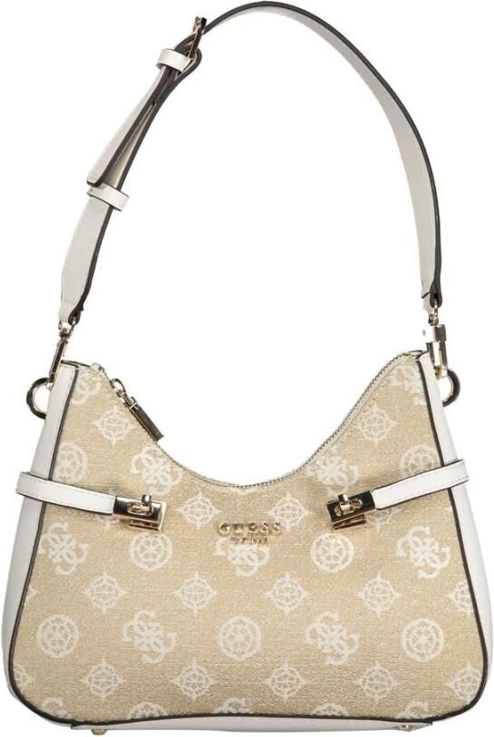 Guess Witte Polyethyleen Handtas met Verstelbare Schouderband Beige Dames - Foto 3