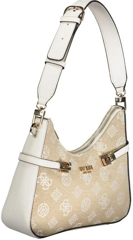 Guess Witte Polyethyleen Handtas met Verstelbare Schouderband Beige Dames - Foto 2