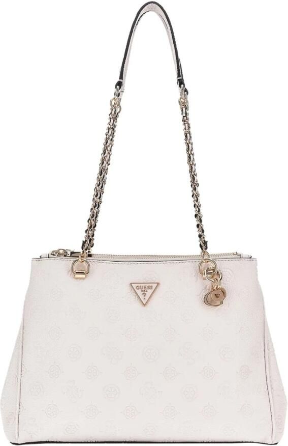 Guess Witte Schoudertas met Peony Logo White Dames