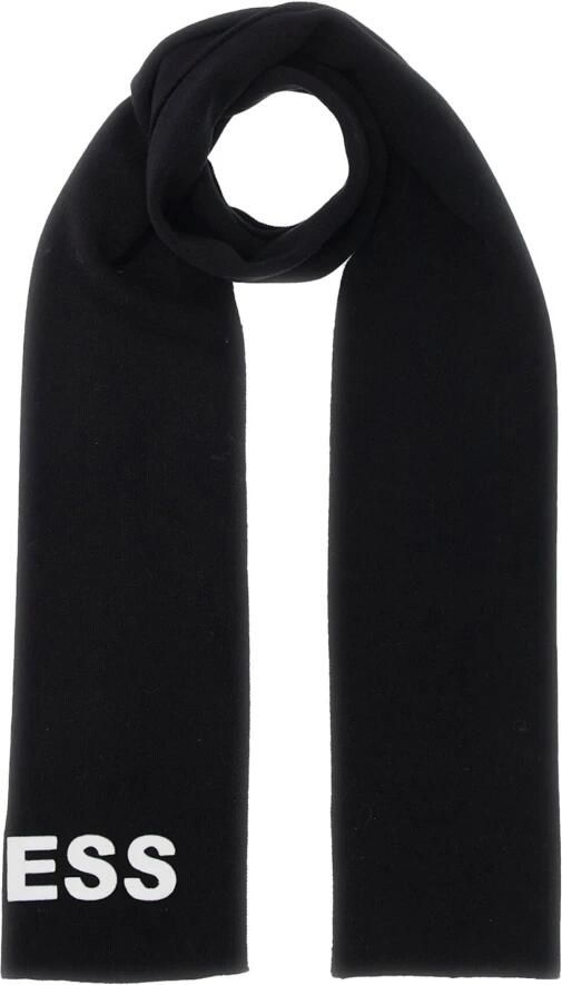 Guess Wollen sjaal Zwart effen Black Heren