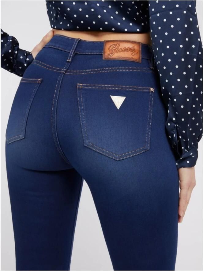 Guess Zijden katoenen Flare jeans Blue Dames