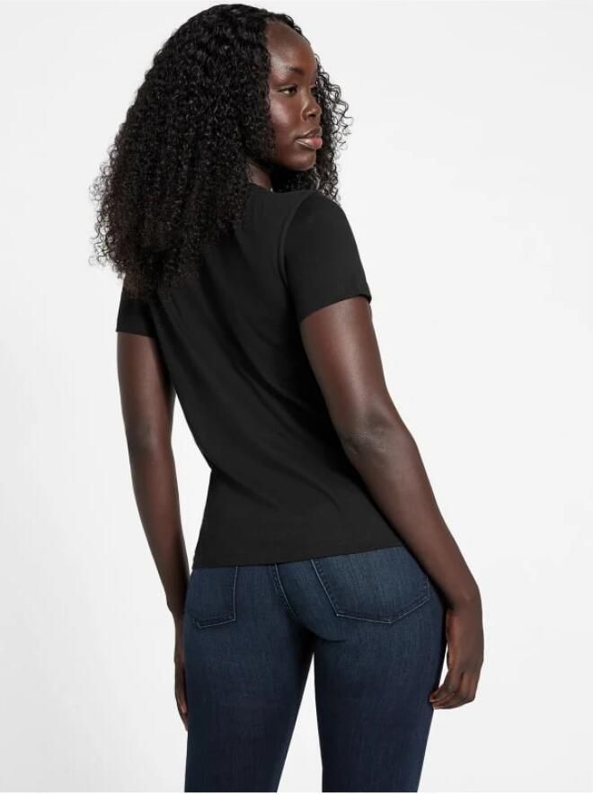 Guess Zwart Katoen Logo T-shirt Black Dames - Foto 2