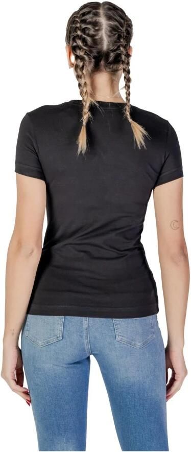 Guess Stretch T-shirt Zwart Slim Fit Korte Mouwen Zwart Dames - Foto 2