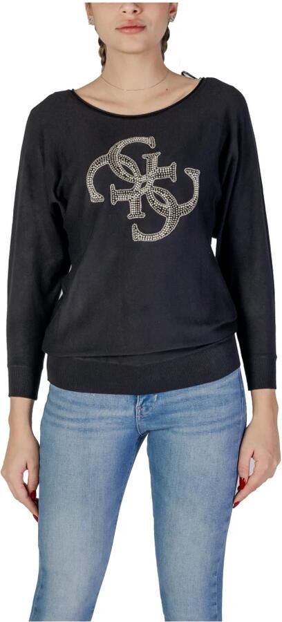 Guess Zwart Langemouw Gebreide Kleding Lente Zomer Black Dames - Foto 3