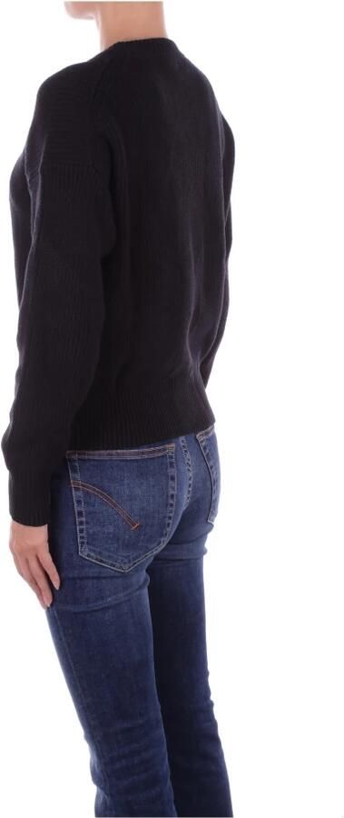 Guess Zwarte Katoenen Pullover met Applique Logo Black Dames