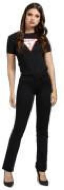 Guess Zwarte aansluitende katoenen T-shirt Black Dames - Foto 4