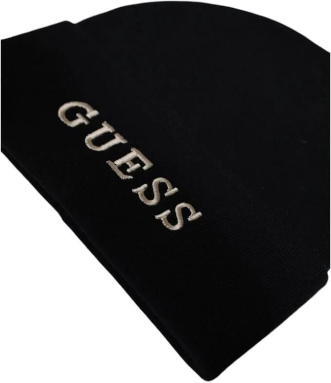 Guess Zwarte Acryl Herfst Winter Dames Hoed Black Dames - Foto 3