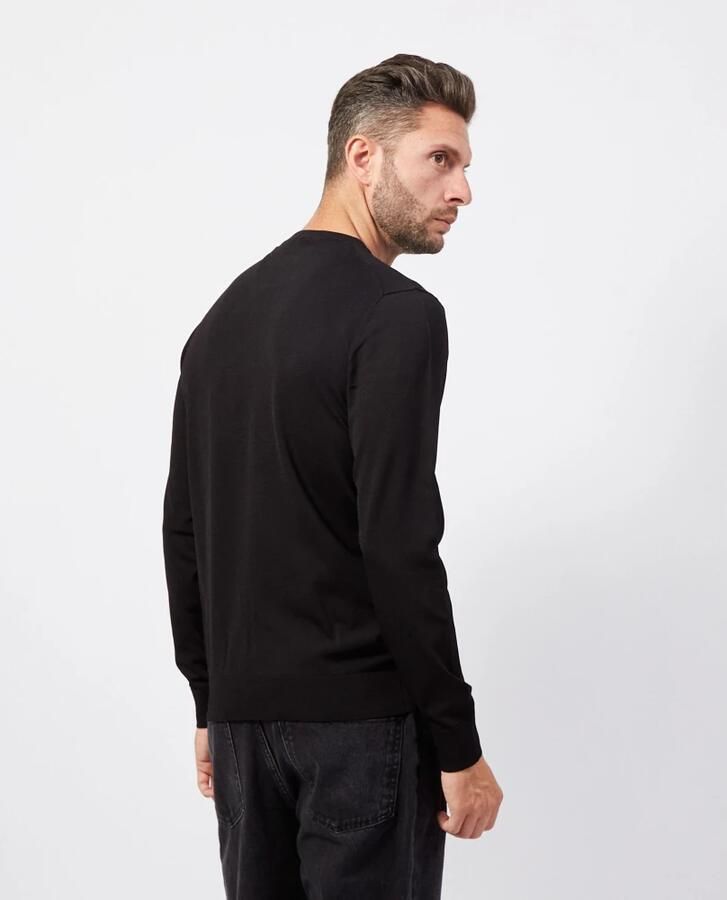 Guess Zwarte Viscose Pullover met Applique Logo Black Heren - Foto 3