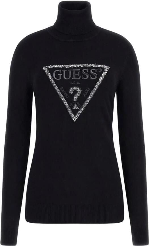 Guess Chique Triangle Logo Gebreide Trui Black Dames - Foto 2