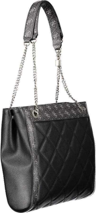 Guess Zwarte Polyurethaan Handtas met Schouderhengsels en Meerdere Compartimenten Black Dames - Foto 3