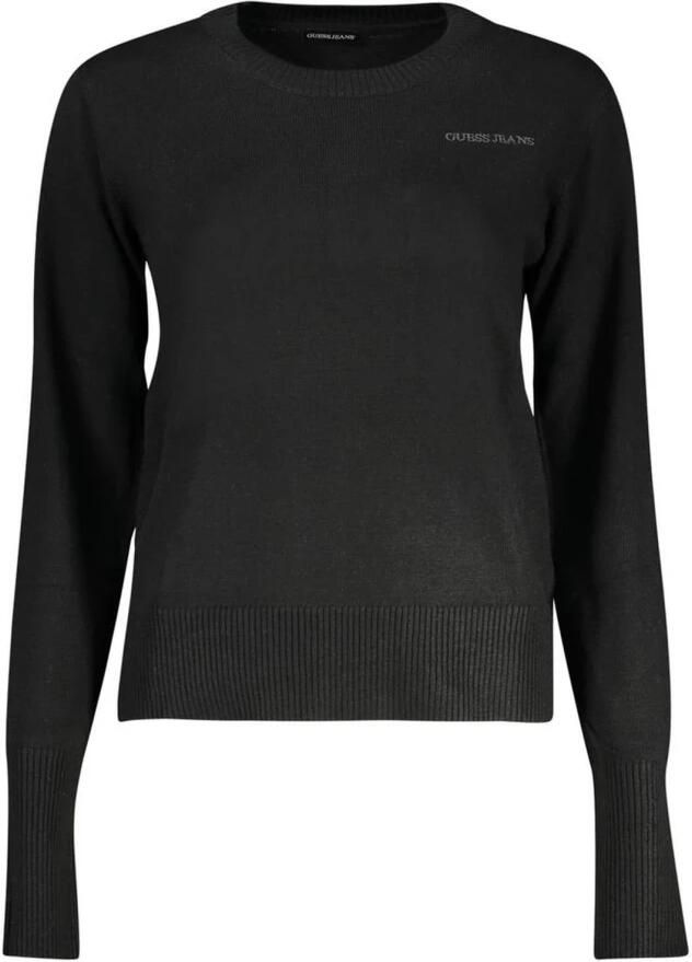 Guess Zwarte Polyester Pullover met Geborduurd Logo Black Dames