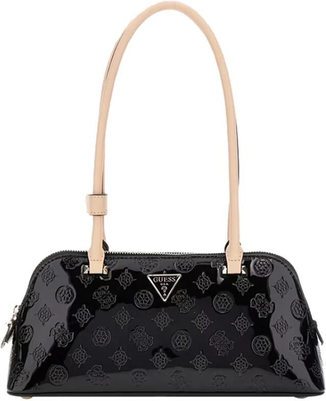 Guess Zwarte handtas met gouden details Black Dames