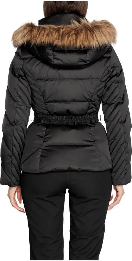 Guess Gebelte gewatteerde jas met capuchon Black Dames