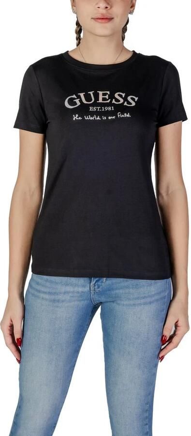 Guess Zwarte Grafische Tee Casual Stijl Black Dames - Foto 5