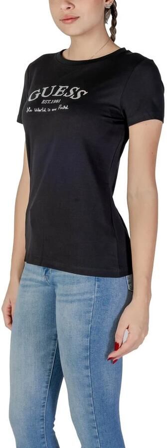 Guess Zwarte Grafische Tee Casual Stijl Black Dames - Foto 4