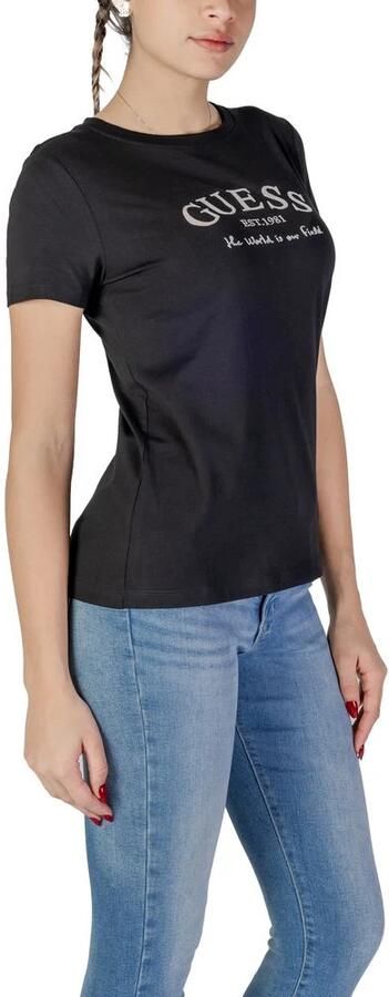Guess Zwarte Grafische Tee Casual Stijl Black Dames - Foto 3