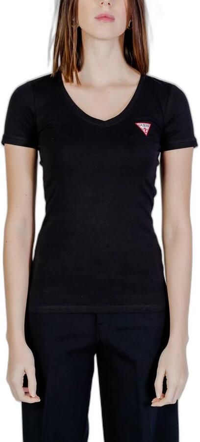 Guess Zwarte Katoenen T-shirt met korte mouwen Black Dames - Foto 6