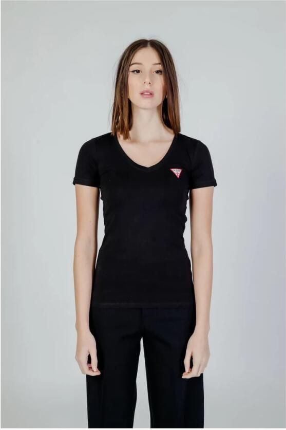 Guess Zwarte Katoenen T-shirt met korte mouwen Black Dames - Foto 4