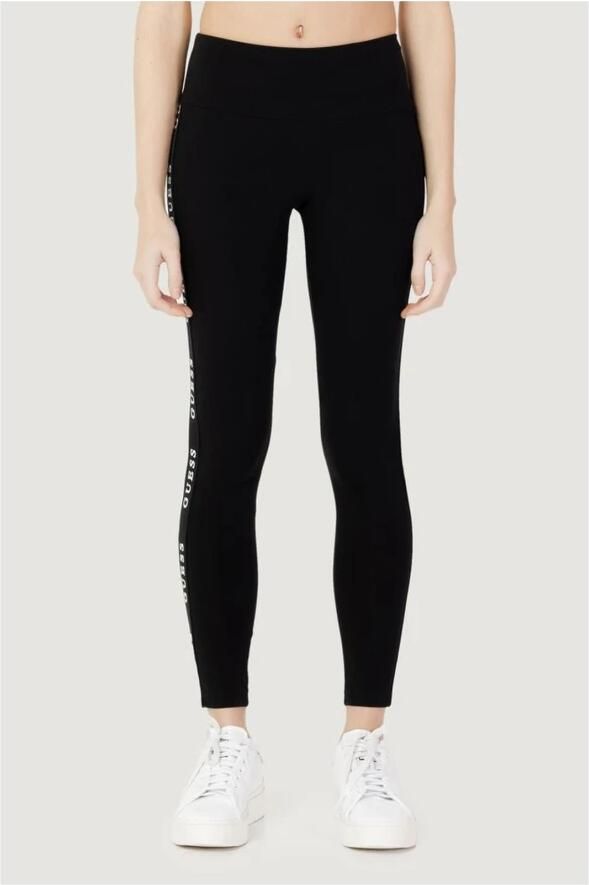 Guess Zwarte Katoenmix Leggings Elastische Tailleband Black Dames - Foto 4