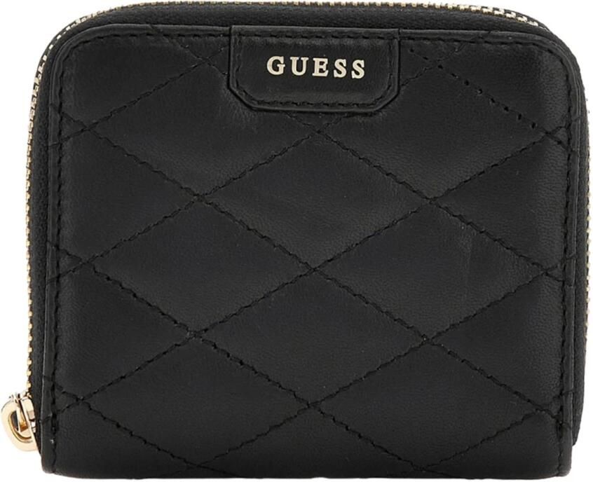 Guess Zwarte leren damesportemonnee Black Dames