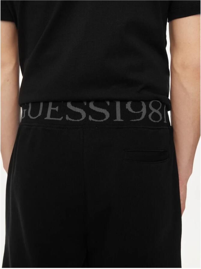 Guess Zwarte Logo Bermuda Shorts Black Heren