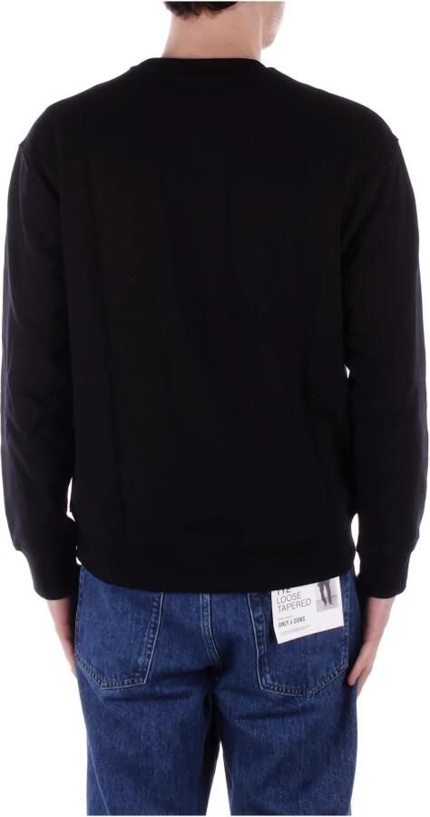 Guess Zwarte Logo Front Sweater Black Heren