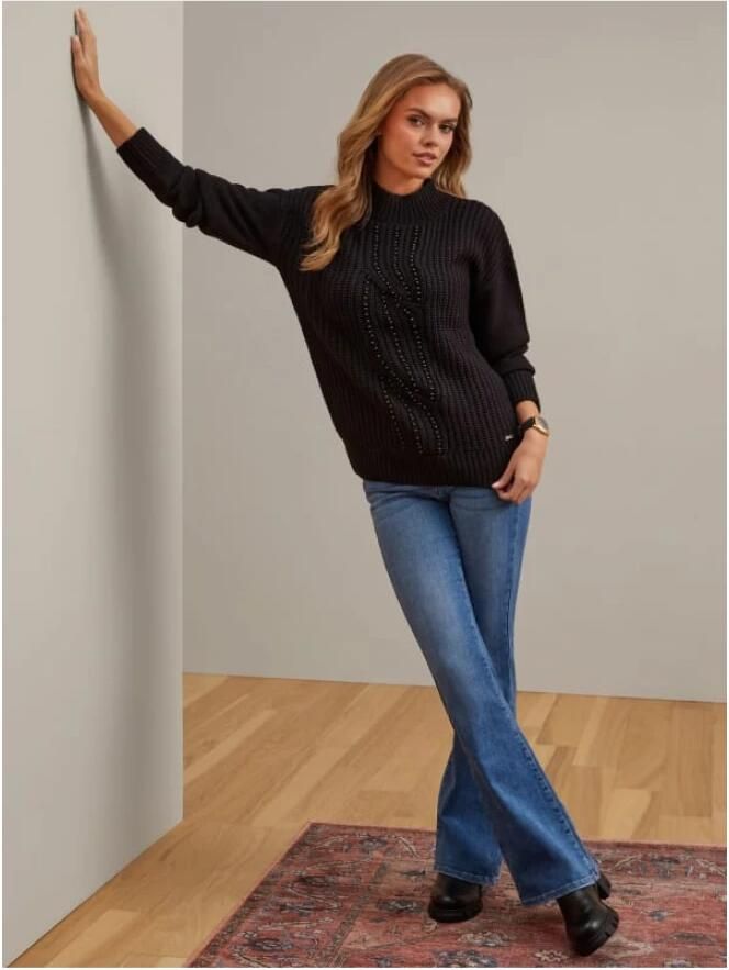 Guess Zwarte Parel Details Trui Black Dames