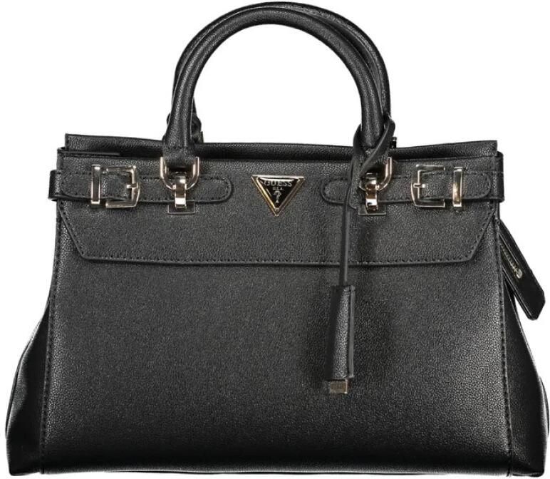 Guess Eco Leren Handtas met Verstelbare Band Black Dames - Foto 3