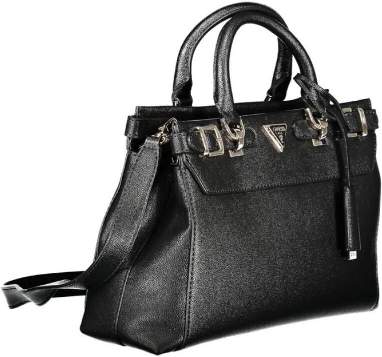 Guess Eco Leren Handtas met Verstelbare Band Black Dames