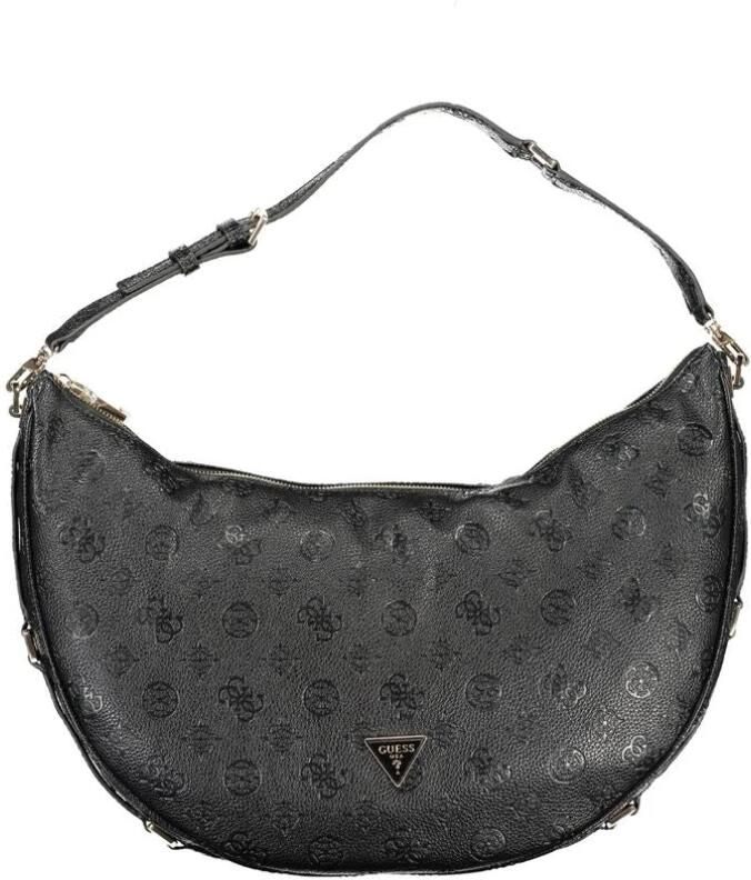 Guess Zwarte polyethyleen schoudertas met verstelbare band Black Dames