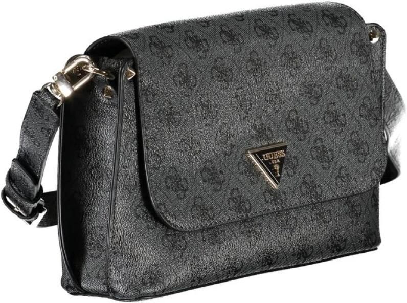 Guess Zwarte Polyethyleen Schoudertas met Verstelbare Band Black Dames