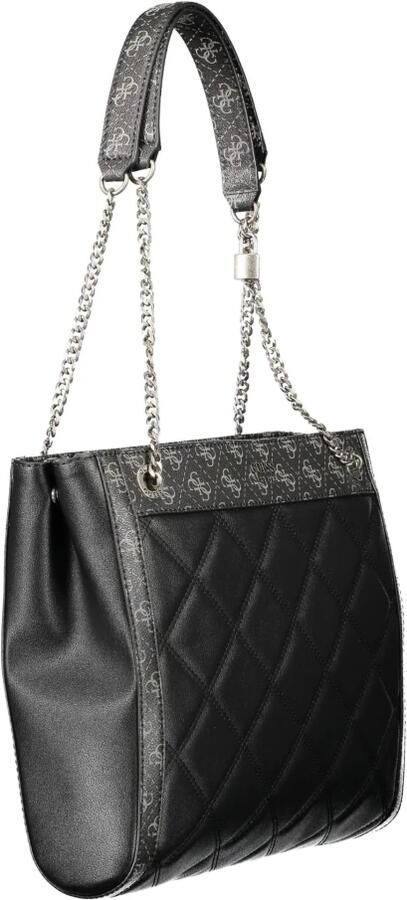 Guess Zwarte Polyurethaan Handtas met Schouderhengsels en Meerdere Compartimenten Black Dames - Foto 3