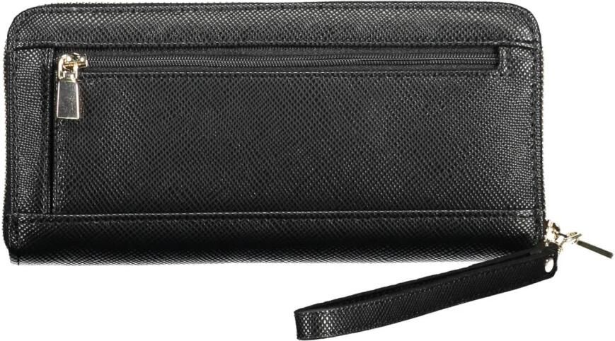 Guess Zwarte Portemonnee met Ritssluiting en Meerdere Compartimenten Black Dames