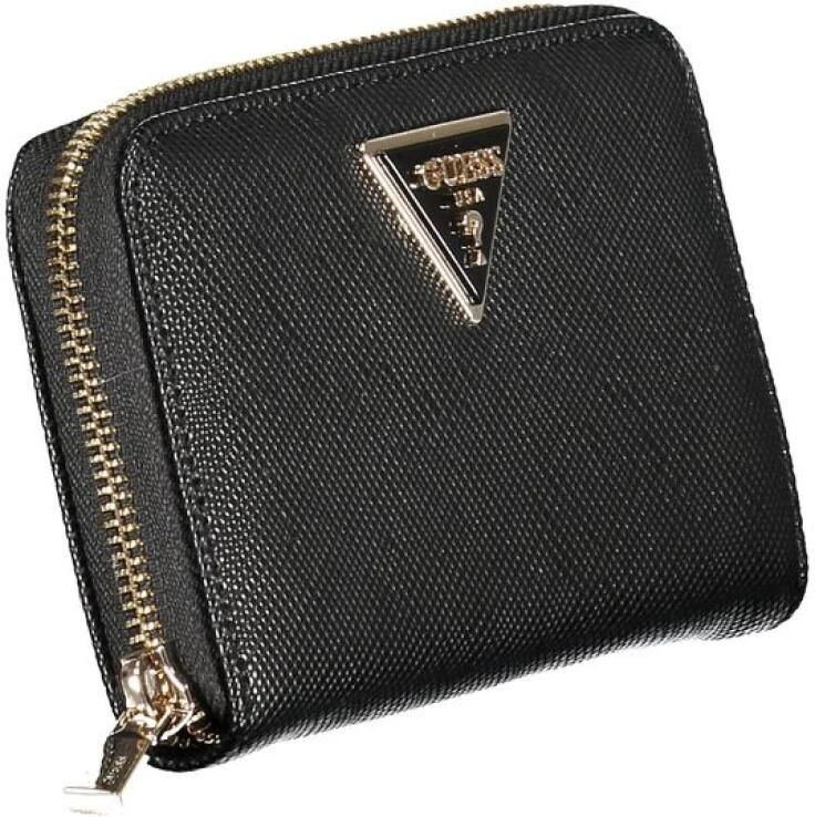 Guess Zwarte Portemonnee met Rits en Kaartsleuven Black Dames