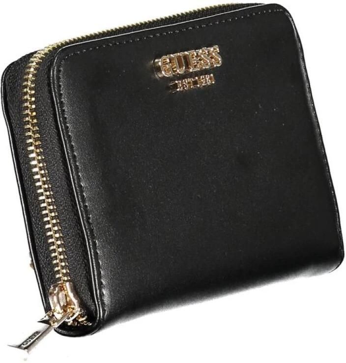 Guess Zwarte Portemonnee van Polyethyleen met 3 Compartimenten Black Dames