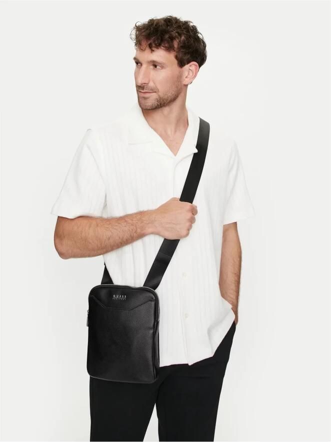 Guess Platte Crossbody Tas Herfst Winter Collectie Black Heren