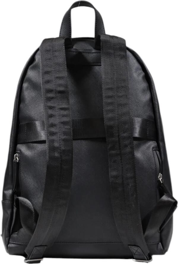 Guess Zwarte Modieuze Rugzak met Metalen Details Black Heren