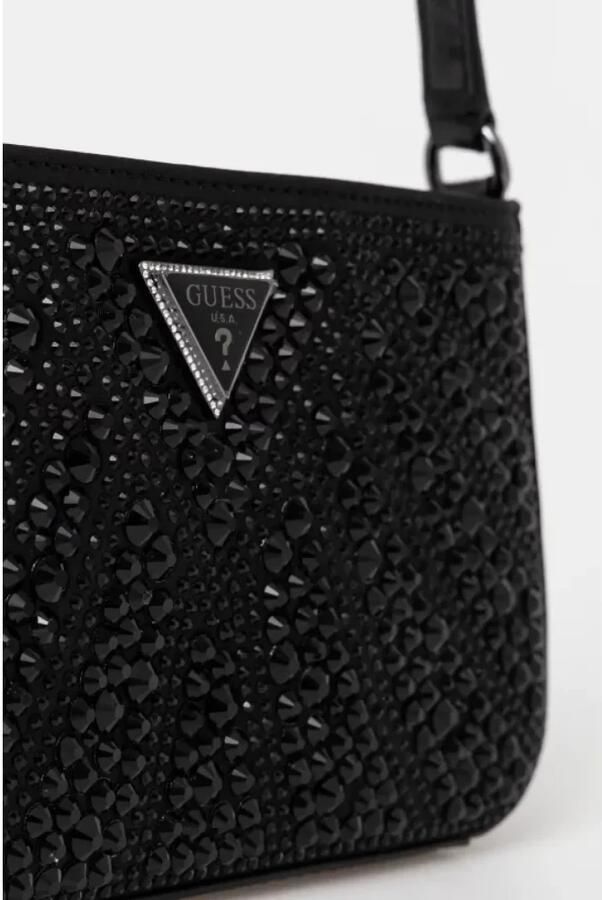 Guess Zwarte schoudertas met strass Black Dames