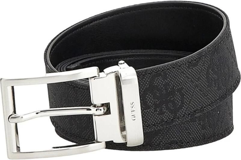 Guess Herenriem van zwart synthetisch materiaal Black Heren