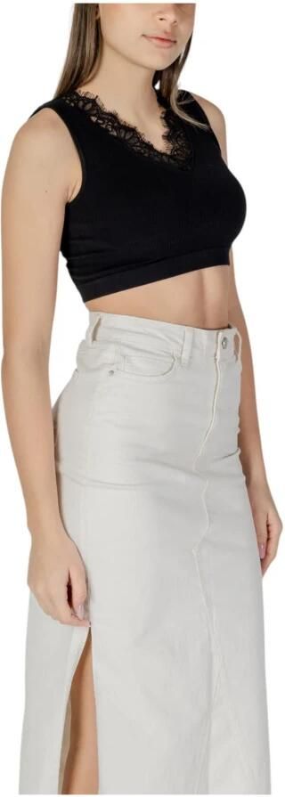 Guess Zwarte V-Hals Mouwloze Top Black Dames