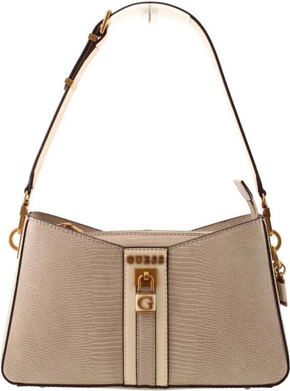 Guess Croco PU Leren Schoudertas Ginevra Pink Dames