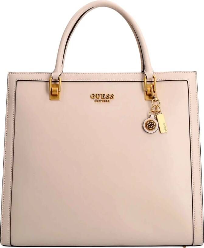 Guess Stijlvolle Eco Leren Rits Tas Beige Dames