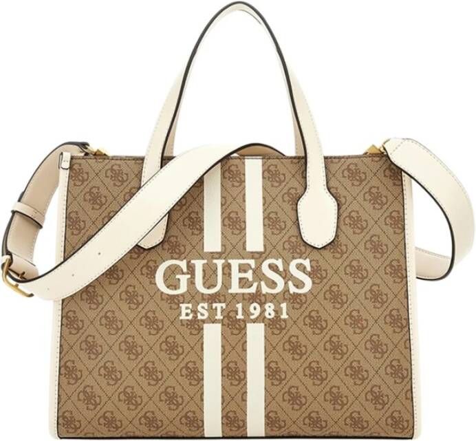 Guess Ever Latte Logo Stone Schoudertas Brown Dames