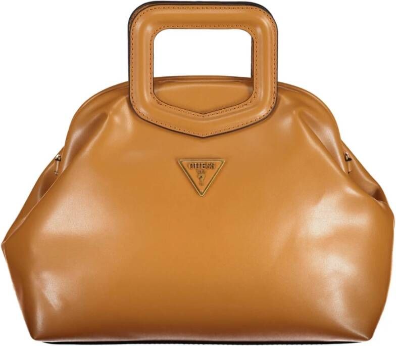 Guess Bruine Polyurethaan Handtas met Handvatten en Schouderband Brown Dames