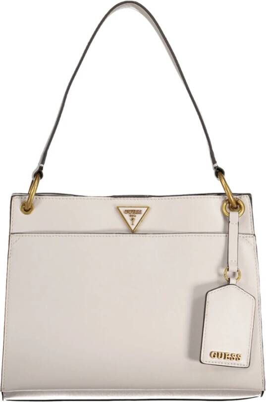 Guess Crèmekleurige schoudertas met verdeelde compartimenten Beige Dames