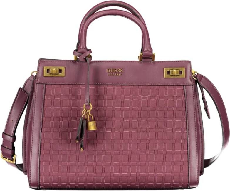 Guess Paarse Polyurethaan Handtas met Ruime Opbergruimte Purple Dames