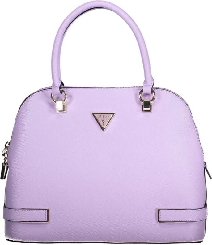 Guess Paarse Polyurethaan Handtas met Verstelbare Schouderband Purple Dames